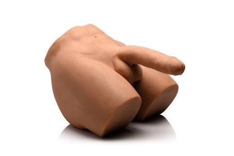 Jock Vibrating & Squeezing Masturbator with Posable 7 in. Dildo