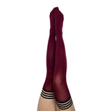 Kixies Heather Cranberry Opaque Thigh-High Stockings - All Sizes