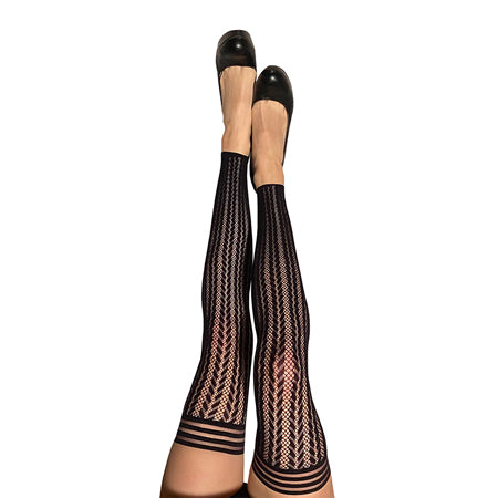 Kixies Lindsay Footless Fishnet Thigh Highs - All Sizes