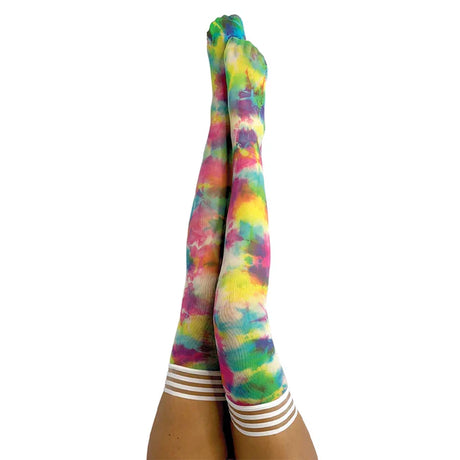 Kixies Gilly Rainbow Tie Dye Thigh Highs