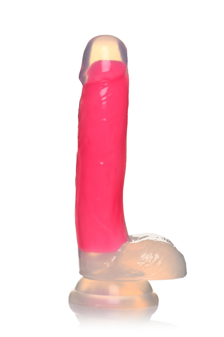 Lollicock Glow in the Dark 7 in. Silicone Dildo with Balls - All Colors