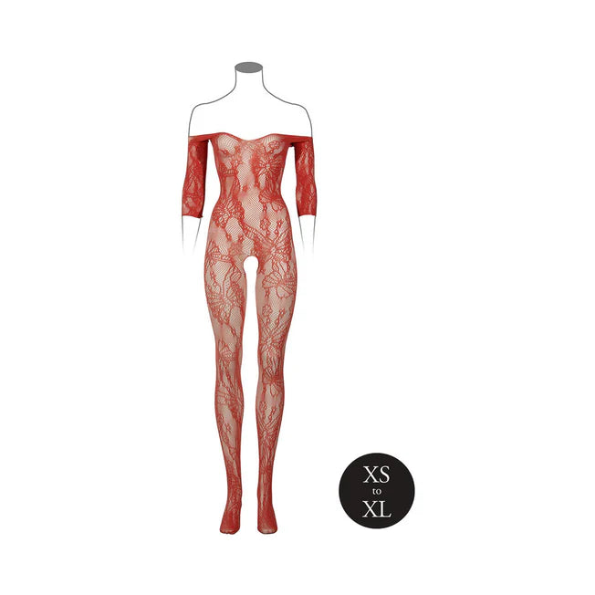 Le Desir Lace Long-Sleeved Bodystocking O/S