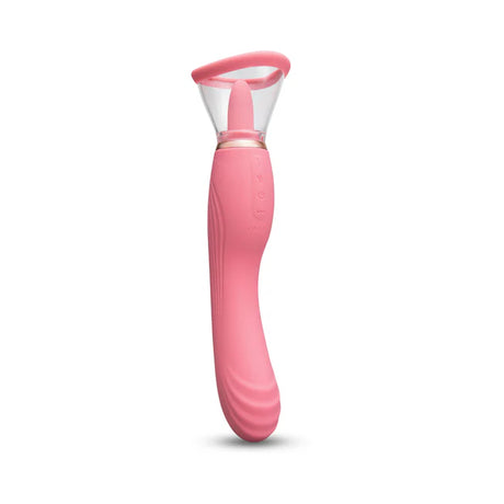 Le Wand Lick Double Ended Vibrator for both c-spot and g-spot along with a suction cup with a vibrating tongue