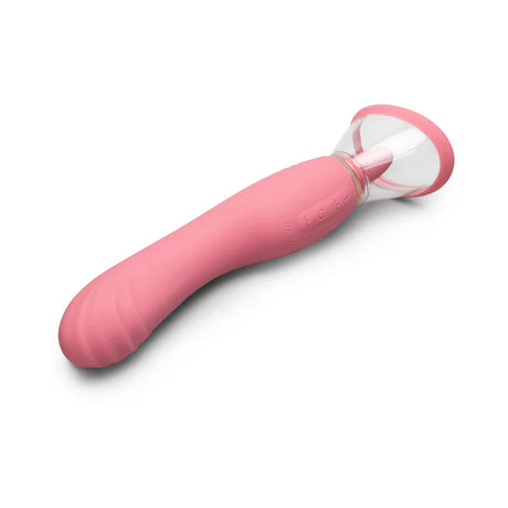Le Wand Lick Double Ended Vibrator for both c-spot and g-spot along with a suction cup with a vibrating tongue