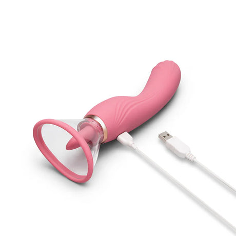Le Wand Lick Double Ended Vibrator for both c-spot and g-spot along with a suction cup with a vibrating tongue