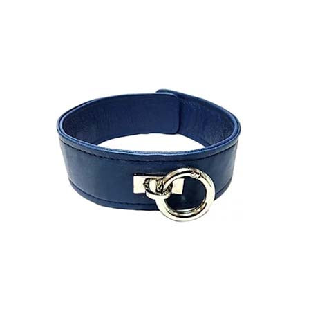 Rogue Plain Blue Leather Collar