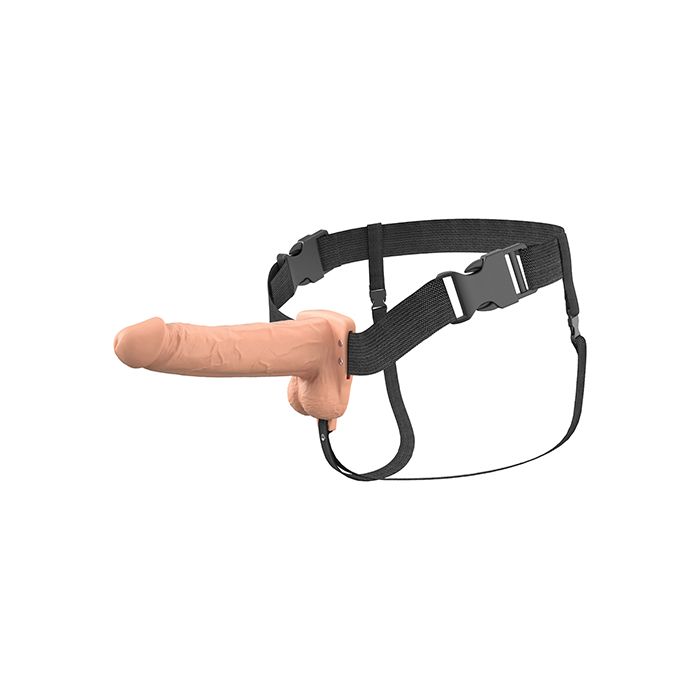 7 Inch Vibrating Hollow Strap On Harness 