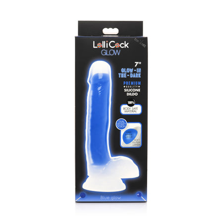 Lollicock Glow in the Dark 7 in. Silicone Dildo with Balls - All Colors