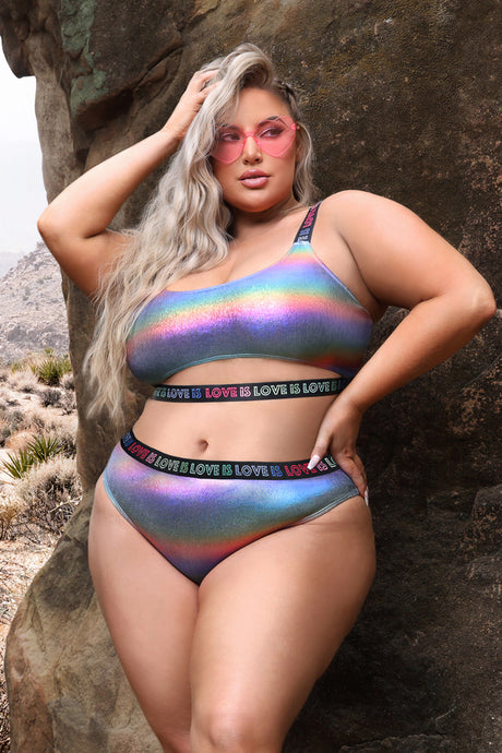 Love is Love Rainbow Crop Top & Panty - Queen Size