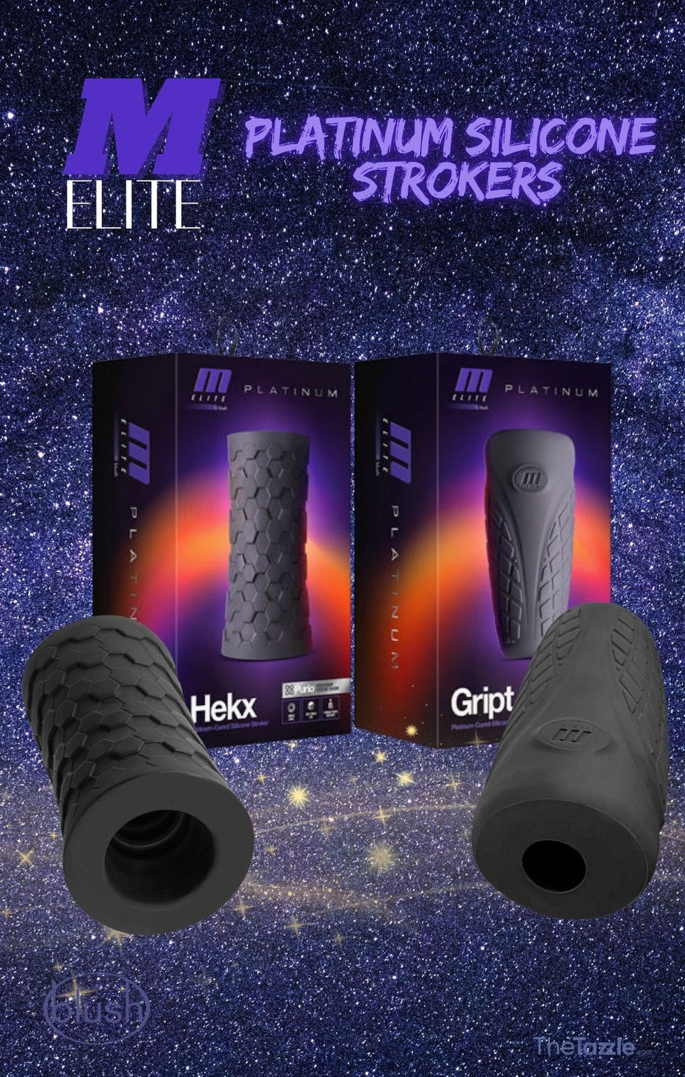 M Elite Platinum Silicone Strokers from Blush. Silicone masturbator silicone fleshlight