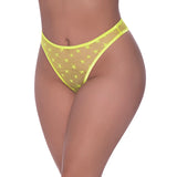 Love Star High Leg High Waist Micro Tanga Neon Yellow - All Sizes