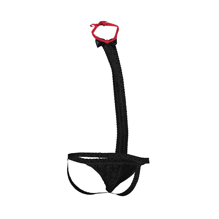 Men's Black Tuxedo Lace Jockstrap Sexy Costume