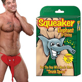 Male Power Squeak Elephant G-String - Red