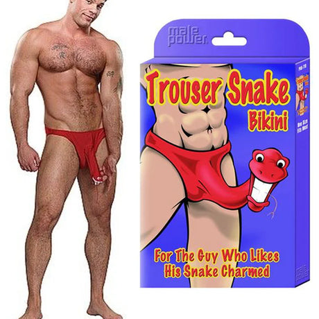 Male Power Trouser Snake Bikini - Red/Black