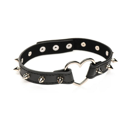 Master Series Spiked Heart Black Choker