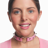 Master Series Spiked Heart PInk Choker