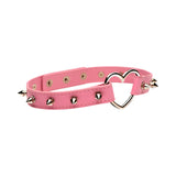 Master Series Spiked Heart PInk Choker