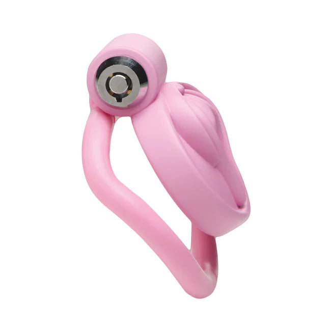 Pink Vulva Locked Chastity Cage