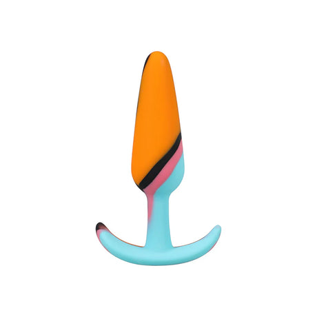 medium multicolor butt plug with t base