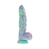 colorful silicone monster dildo with balls and bulbs