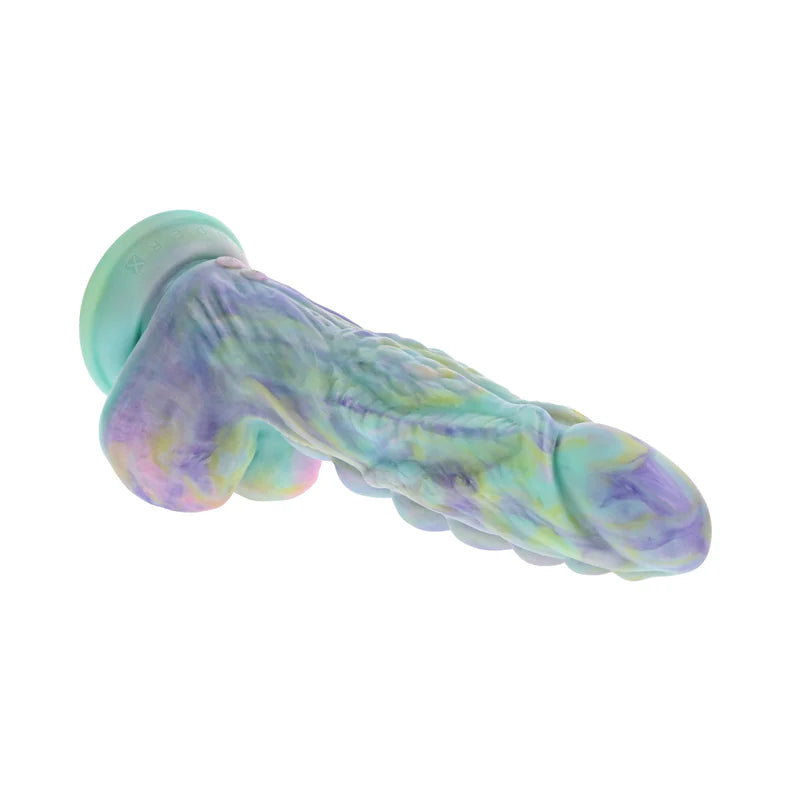 colorful silicone monster dildo with balls and bulbs 