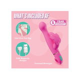 Aria Naughty AF 2.0 Pink Rechargeable Rabbit Bunny Dual Stimulator Vibrator by Blush