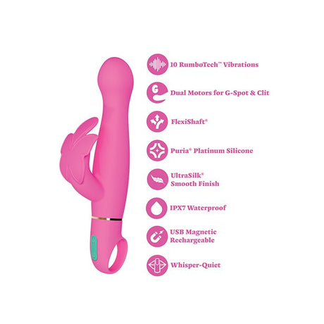 Aria Naughty AF 2.0 Pink Rechargeable Rabbit Bunny Dual Stimulator Vibrator by Blush