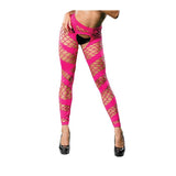 Naughty Girl Crotchless Mesh & Fishnet Leggings - Pink