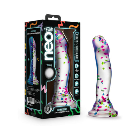 Neo Elite Hanky Panky 7.5 in. Glow In The Dark Confetti Dildo