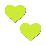 Neon Yellow Glow In The Dark Heart Pasties
