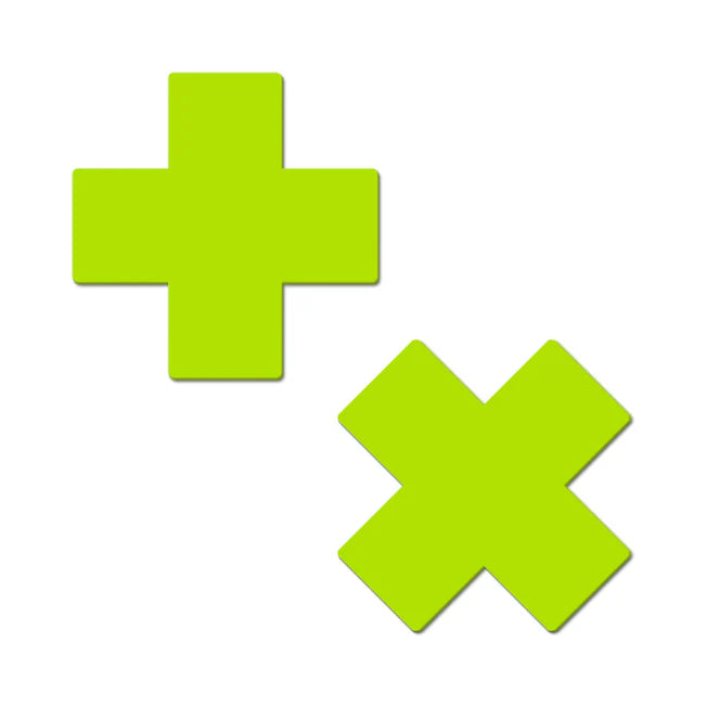 Neon Yellow Glow In The Dark Cross Pasties