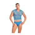 Net-Flex 3 pc Large Mesh Sleeveless Shirt with Thong