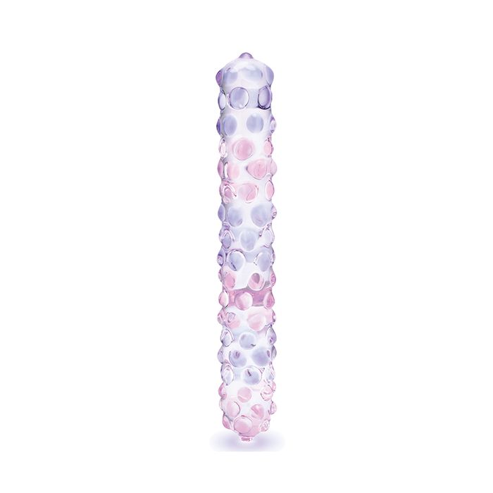 Purple Rose Nubby Glass Dildo 9 inch