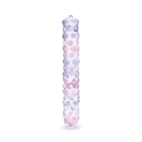 Purple Rose Nubby Glass Dildo 9 inch