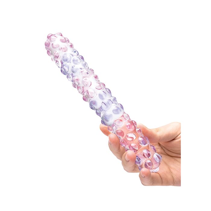 Purple Rose Nubby Glass Dildo 9 inch
