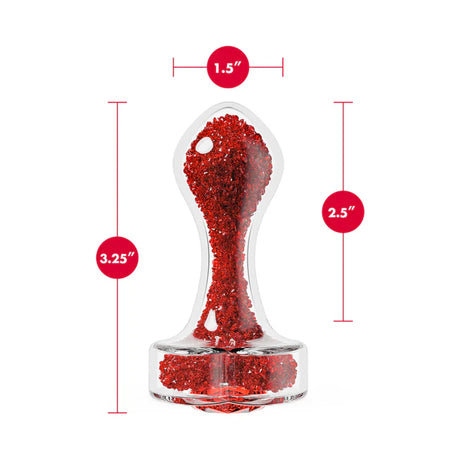 Lustre Red Heart Glass Plug