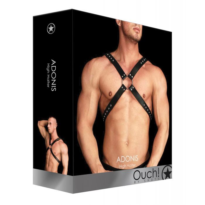 Ouch Adonis Black High Halter Harness