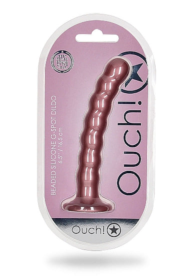 Ouch! Beaded Silicone 8 in. G-Spot Dildo - All Colors