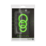 Ouch! Glow in the Dark 3 Piece Cockring Set