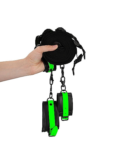 Ouch! Glow in the Dark Bed Bindings Restraint Kit Neon Green