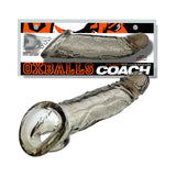 oxballs cock sheath in a clear smoke color