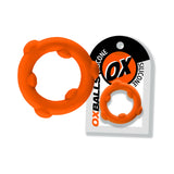 oxballs super stretchy orange silicone cockring called oxballs spinner