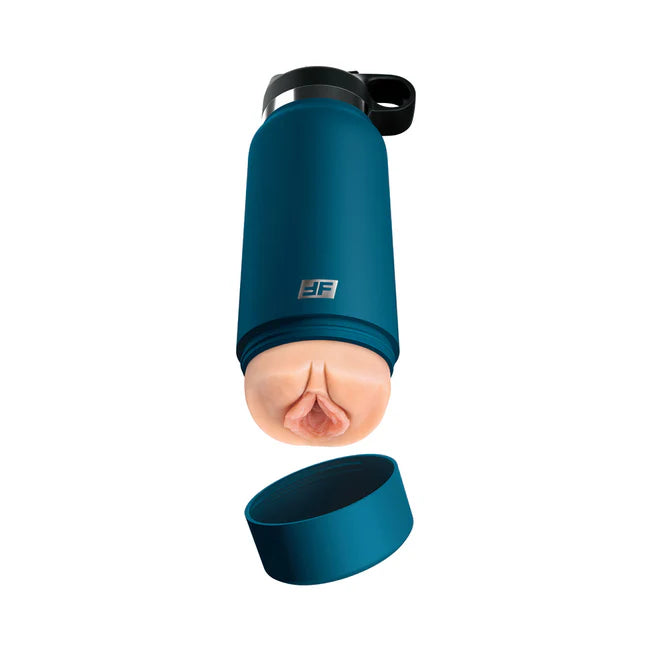 PDX Plus Fuck Flask Discreet Bottle Stroker Light - Blue