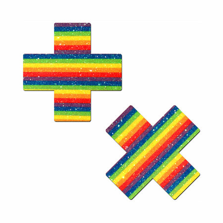 Pastease Glitter Pride Crosses Rainbow Pasties