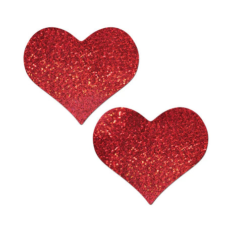 Pastease Heart Glitter Red Full Breast Covers