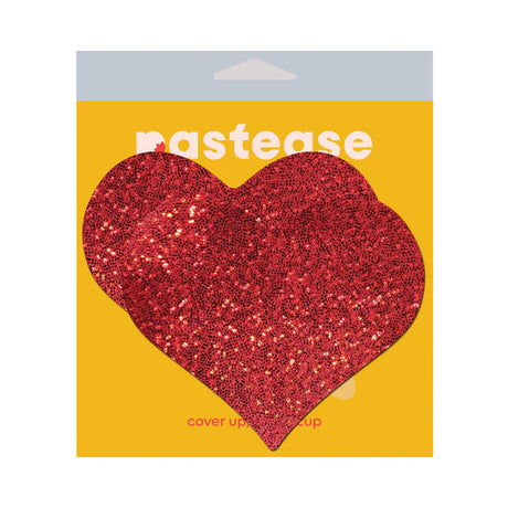 Pastease Heart Glitter Red Full Breast Covers