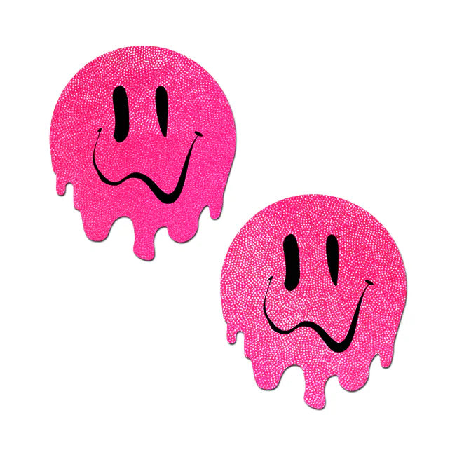 Pastease Neon PInk Melting Smiling Face Nipple Pasties