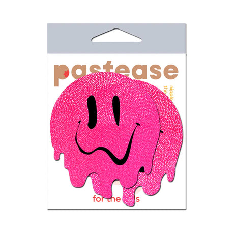 Pastease Neon PInk Melting Smiling Face Nipple Pasties