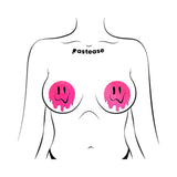 Pastease Neon PInk Melting Smiling Face Nipple Pasties
