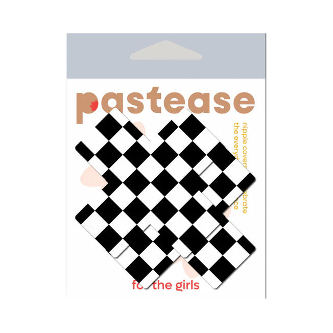 Pastease Plus X Checker Flag Cross Nipple Pasties